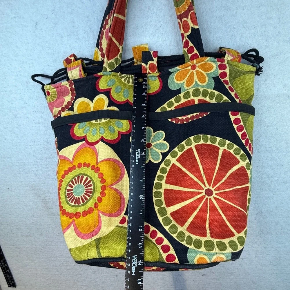 Canvas Floral Tote Bag Hobo Shoulder Bag Everyday Purse - Picture 4 of 8